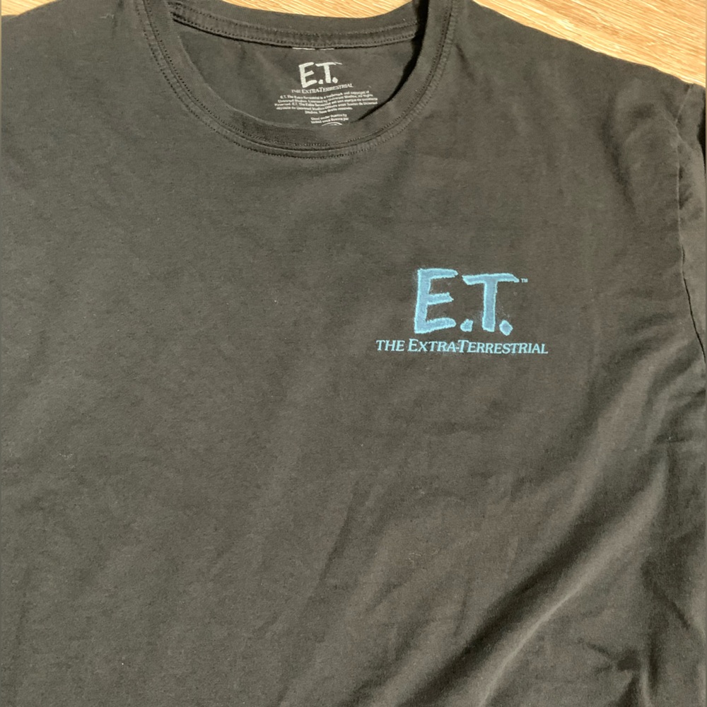 E.T. the Extra Terrestrial Phone Home Double Sided Black Graphic T-Shirt - Picture 2 of 3